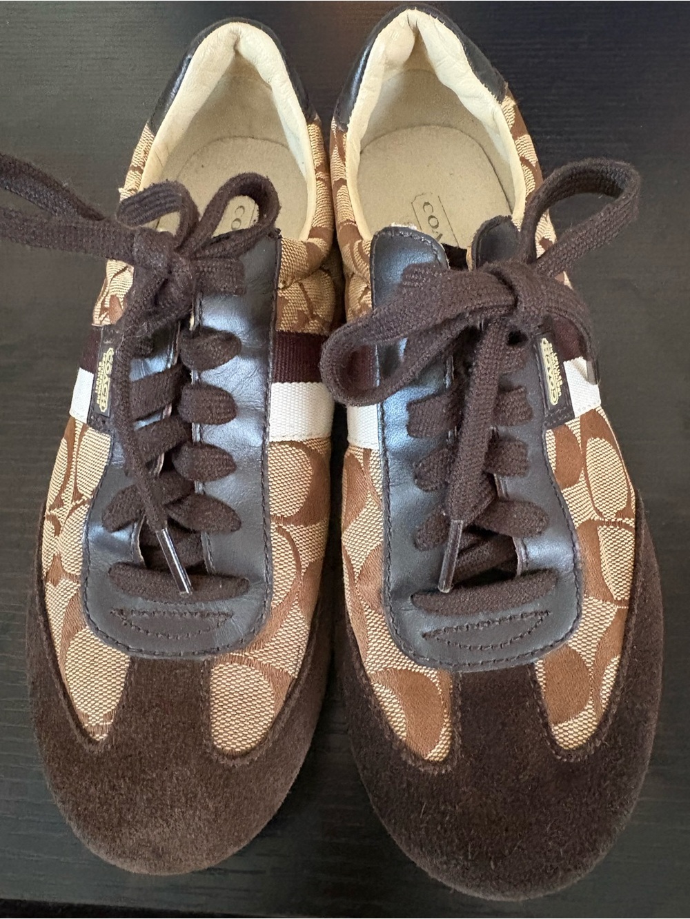 Coach Brown and Cream Signature Logo Women's Sneakers